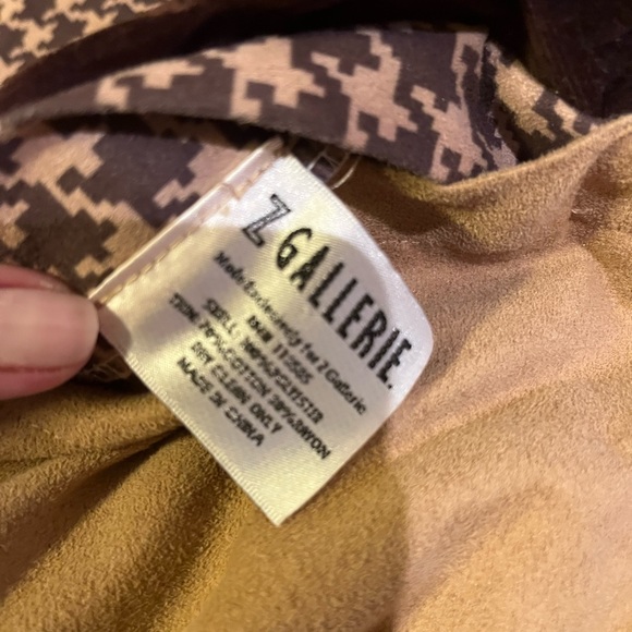 Z Gallerie Bedding Zgallerie Neutral Tan Houndstooth Soft Duvet